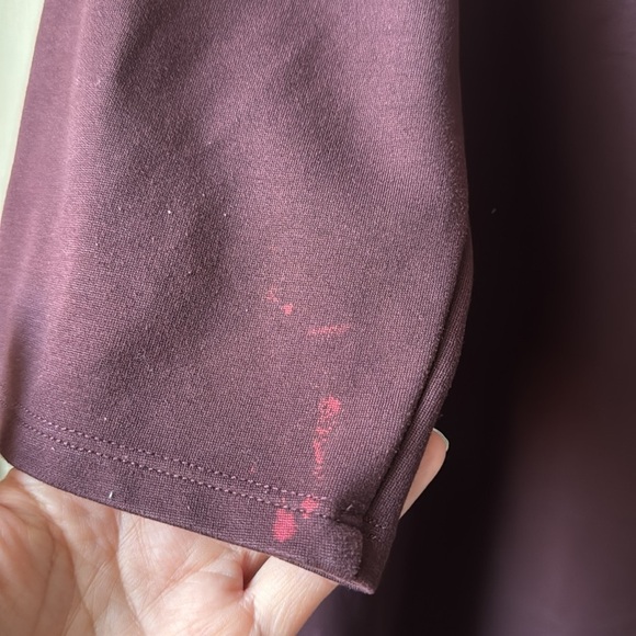 Eileen Fisher Cassis Tencel Tunic Top 3/4 Sleeves Dark Brown Medium FLAW READ - Picture 12 of 13